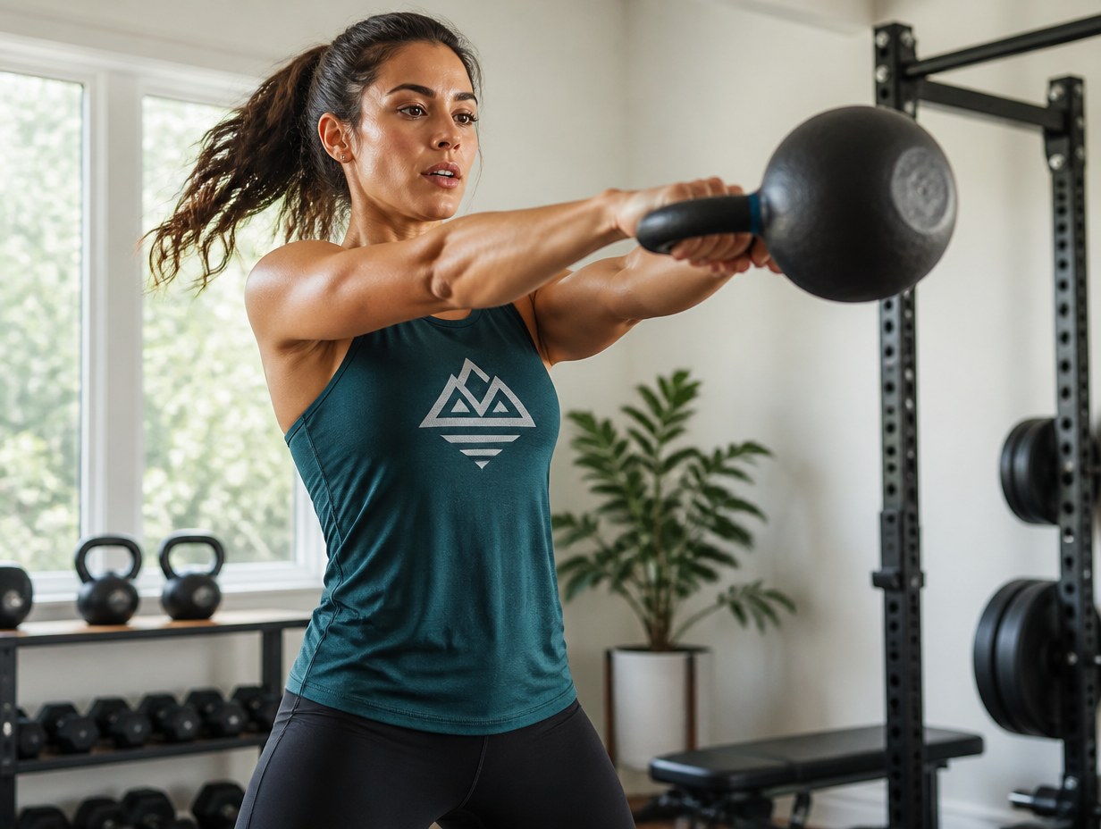 AI-generated workout tank top mockup sample