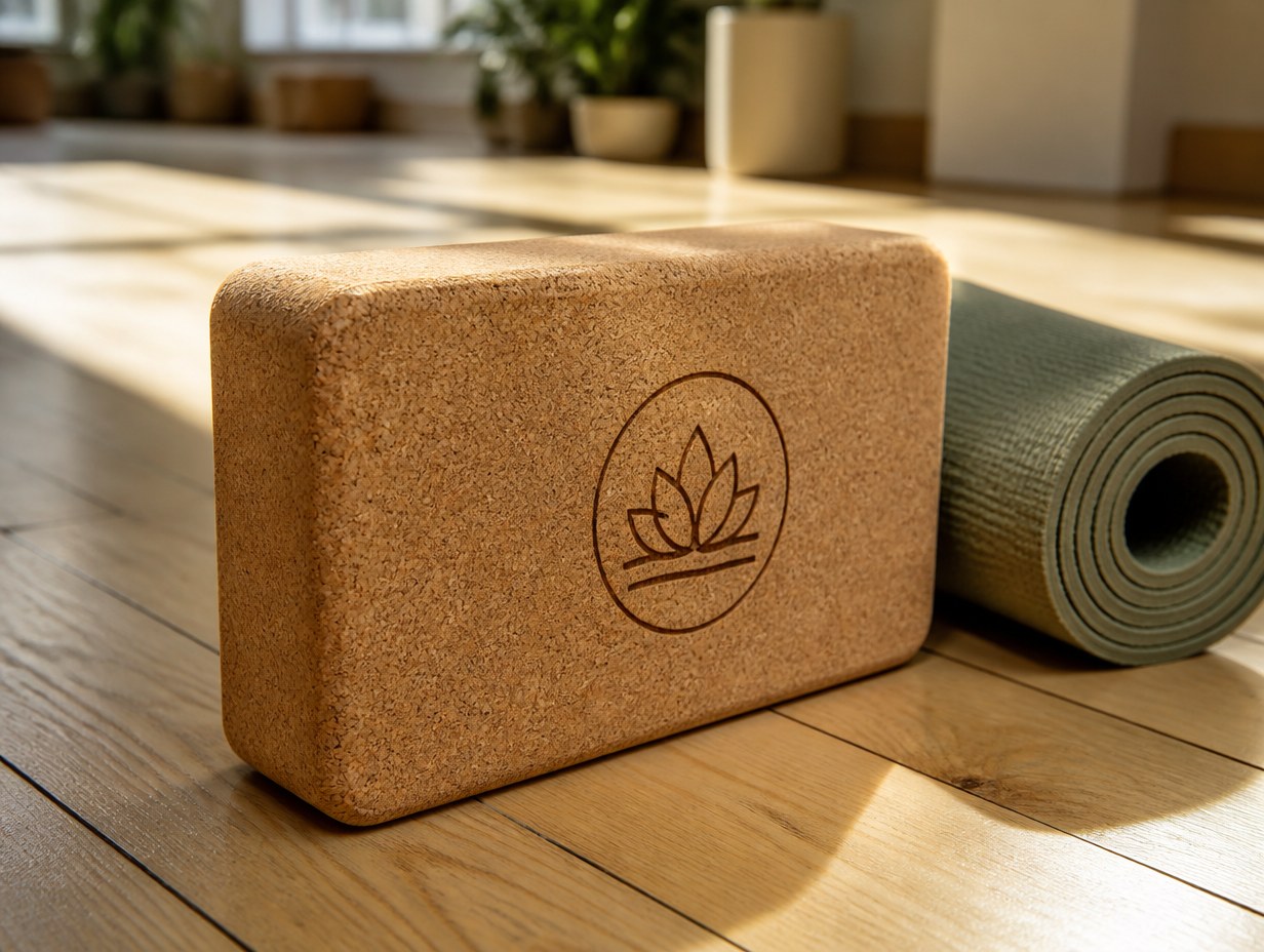 AI-generated yoga block mockup sample