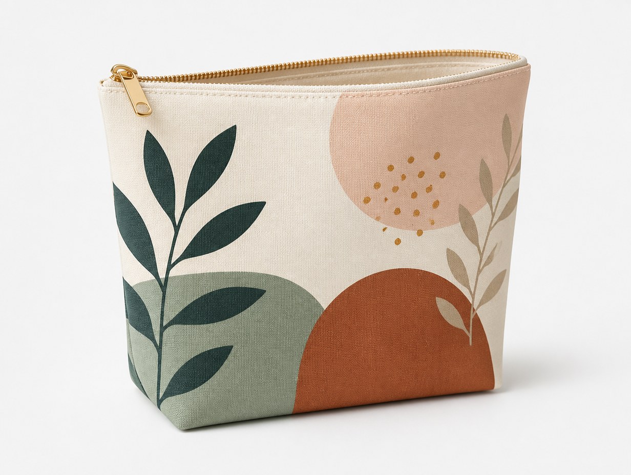 AI-generated zipper pouch mockup sample