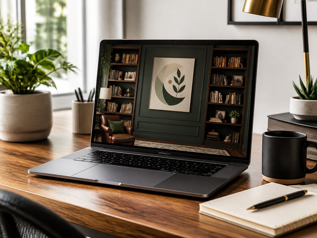 Zoom Background on Laptop mockup example