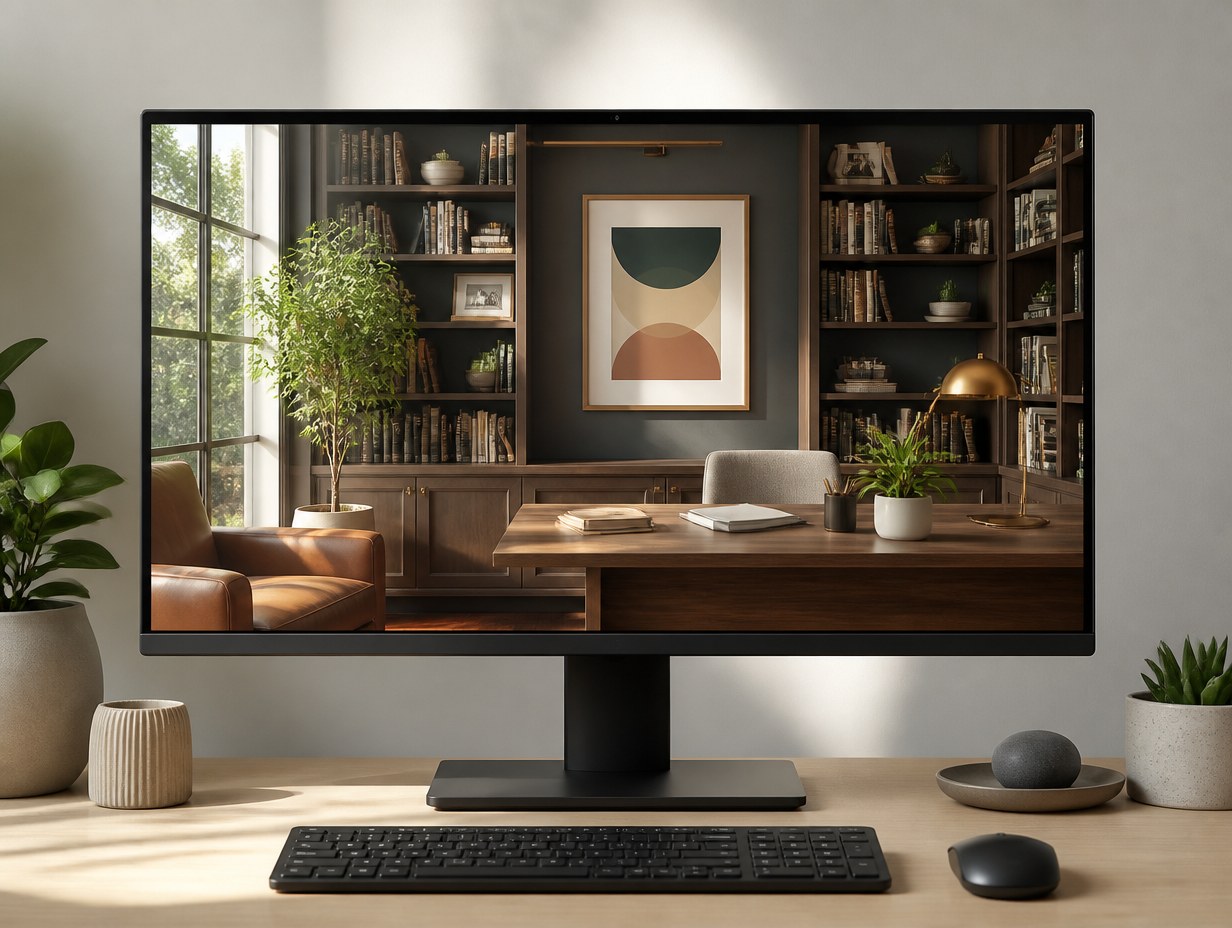 AI-generated zoom virtual background mockup sample