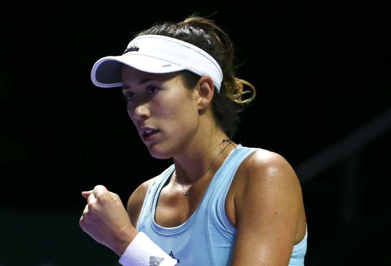 Tennis- BNP Paribas WTA Finals- Singapore Indoor Stadium- 24/10/16
Spain’s Garbine Muguruza celebrates during her round robin match
Manda