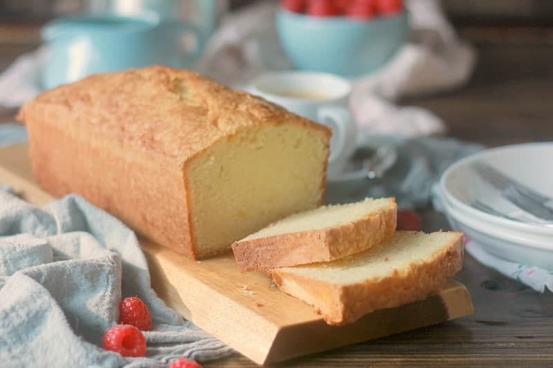 Pound cake made with the creaming method