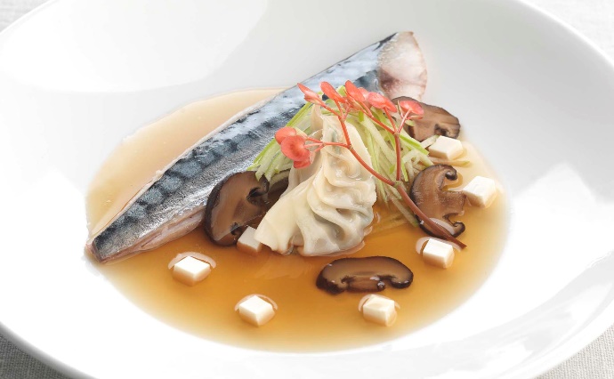 Recipe: Dashi poached mackerel, soy infused shiitake and tofu ...