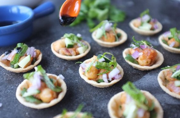 Get the Chickpea "Chole" CanapÃ©s recipe by Subha Nellaiyappan from Food52