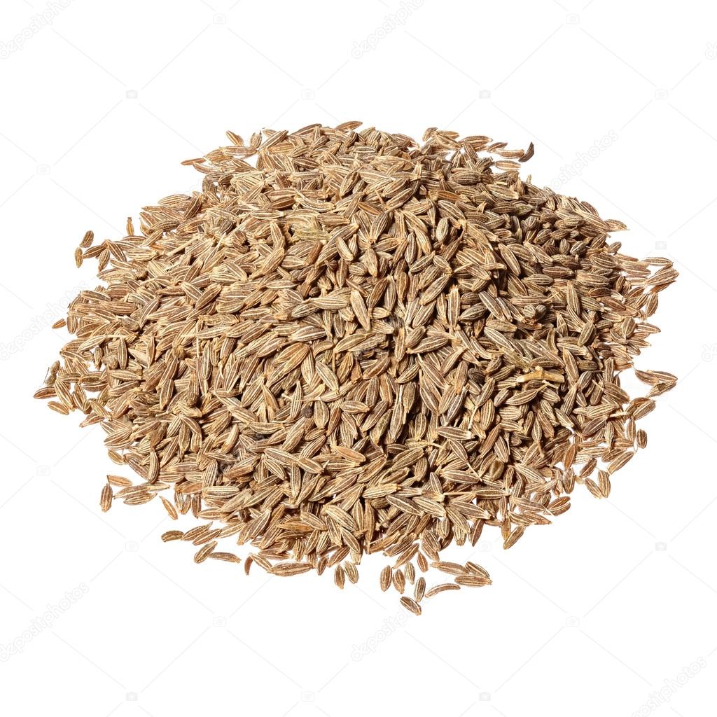 Pile of cumin seeds isolated on white background. — Stock Photo ...