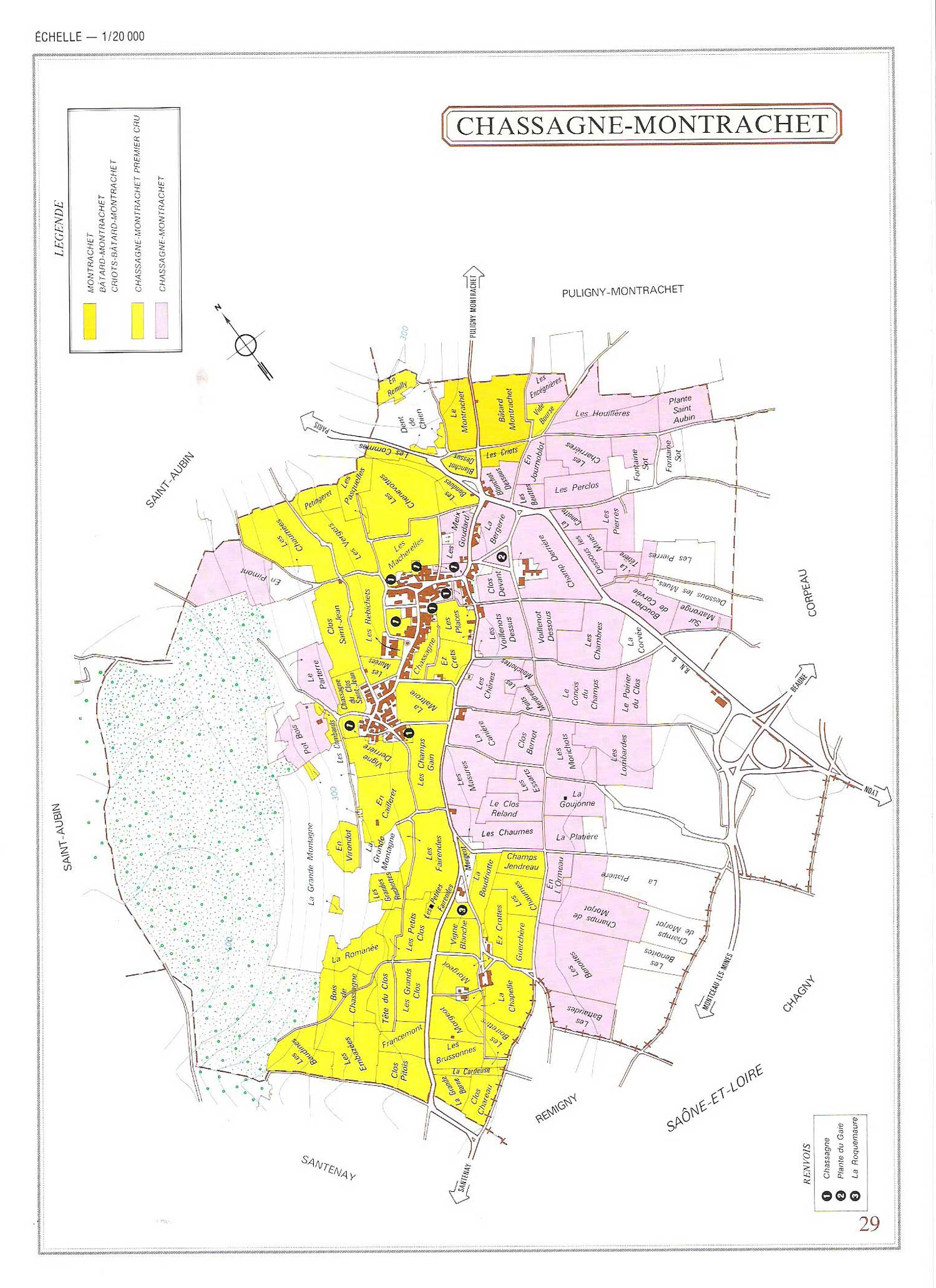 Picture of Chassagne-Montrachet Vineyard Map