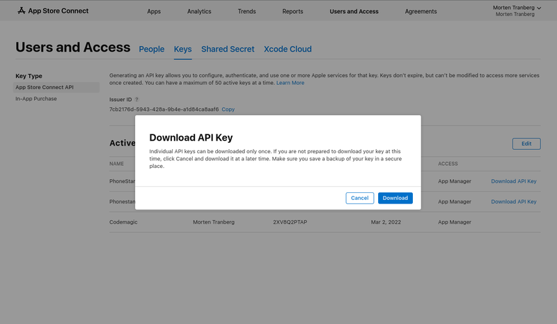 app-store-connect-users-and-access-download-key