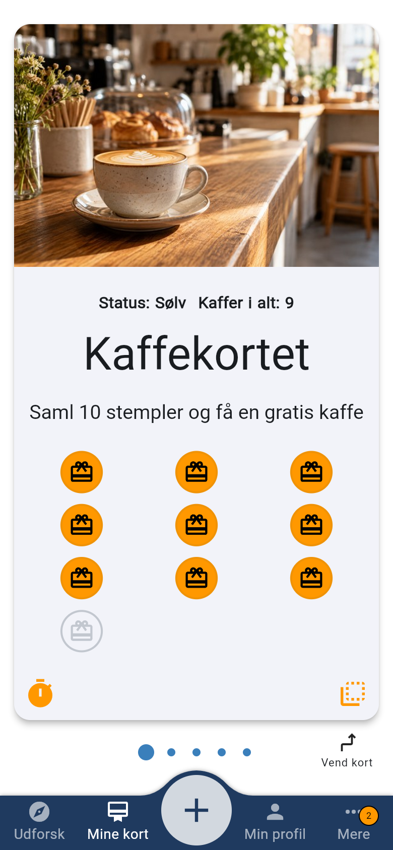 Eksempel på bonuskort i din app