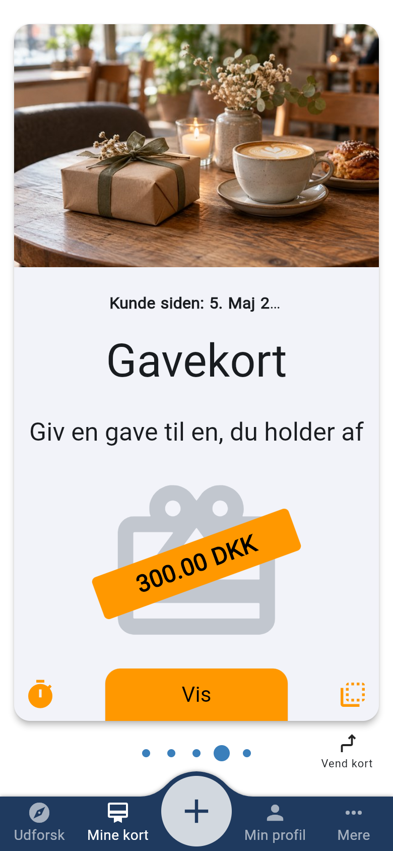 Eksempel på gavekort i din app