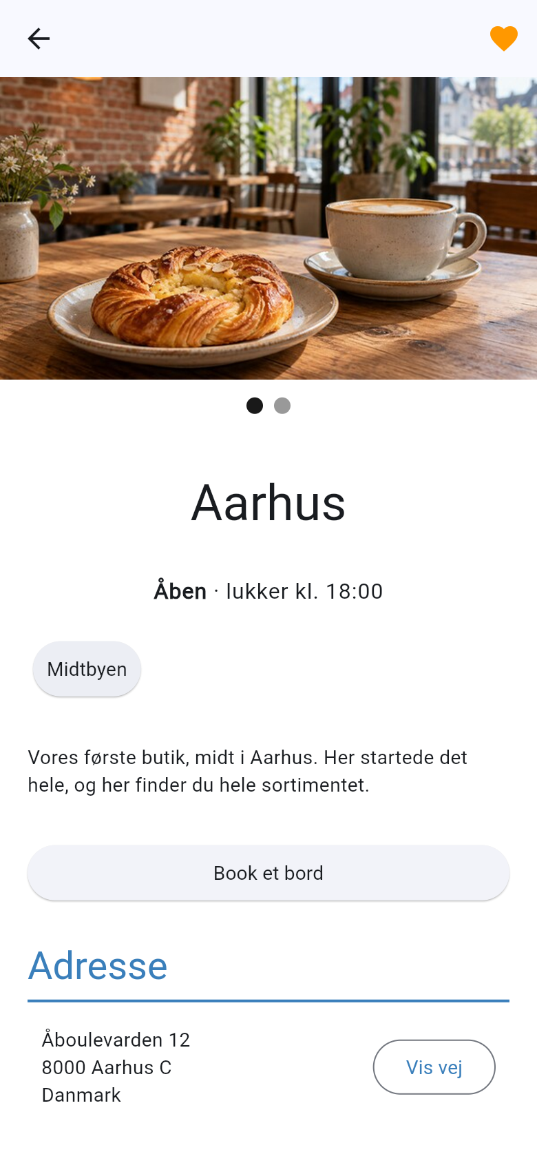 Eksempel på fuld-visning af dit sted i din app