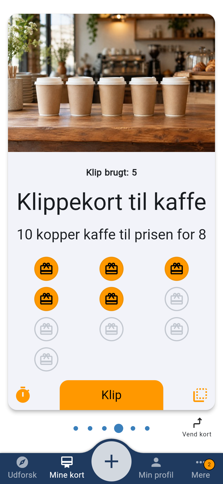 Eksempel på klippekort i din app