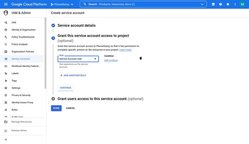 google-cloud-create-service-account-done