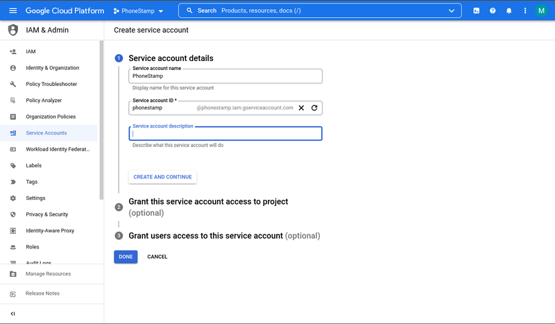 google-cloud-create-service-account-name