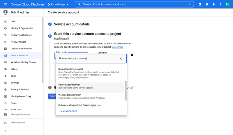 google-cloud-create-service-account-role