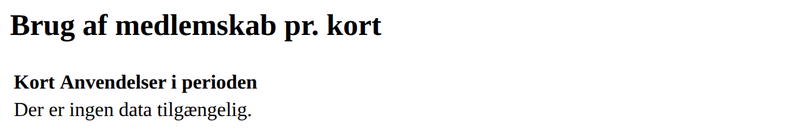 Eksempel på brug af medlemskab pr. kort i en rapport