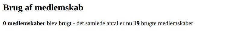 Eksempel på brug af medlemskab i en rapport