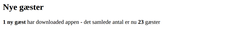 Eksempel på nye gæster i en rapport