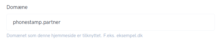 Eksempel på eget domæne for din hjemmeside