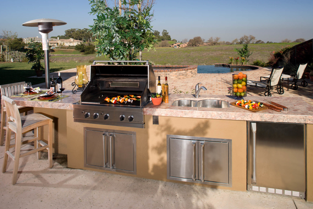 outdoor paver kitchen