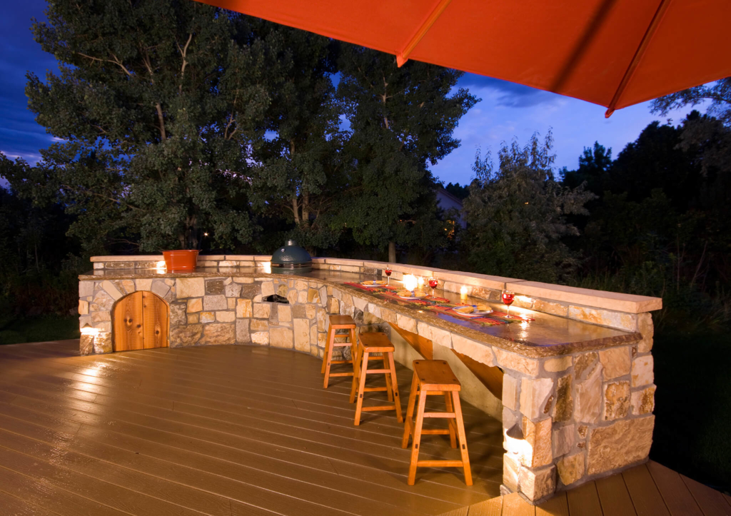 outdoor paver kitchen