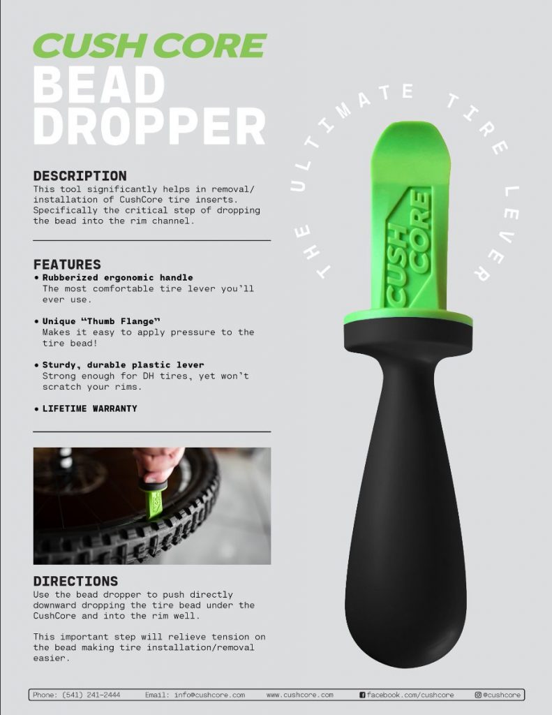 CushCore Bead Dropper The Ulitmate Tire Lever