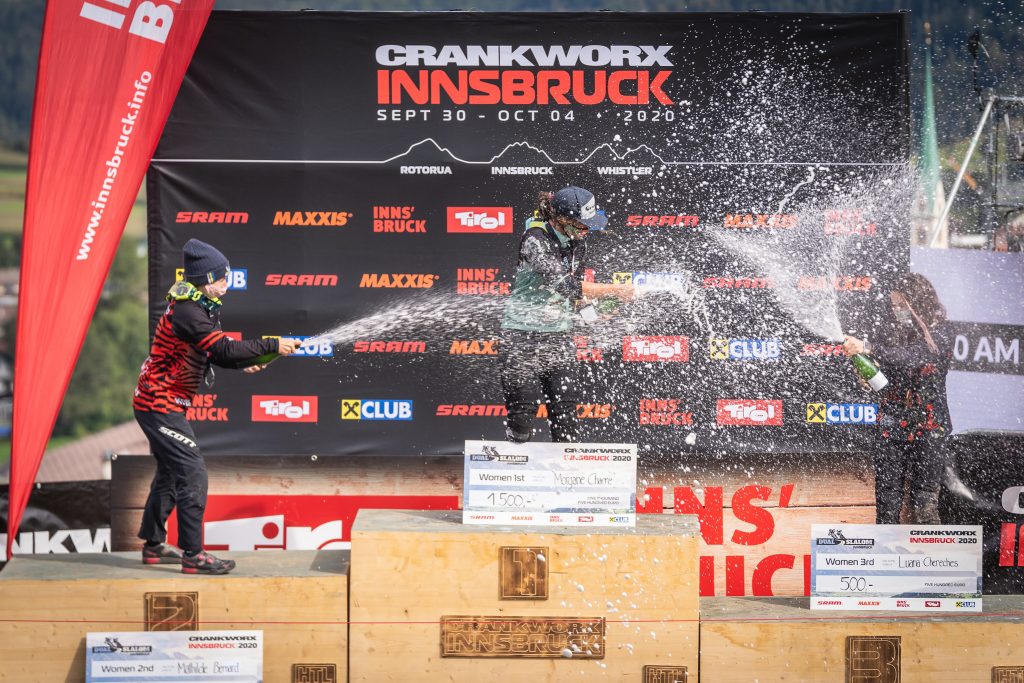 Crankworx Innsbruck 2021 Pro Women podium Morgane CHARRE
Mathilde BERNARD
Luana CHERECHES