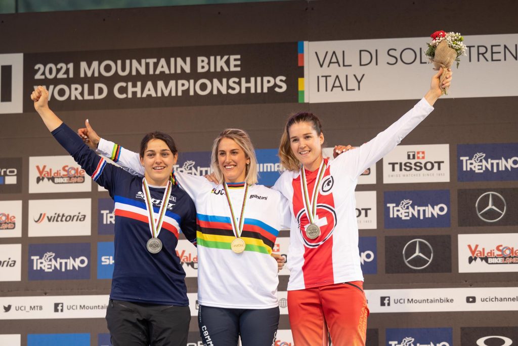 Podio Donne Elite , Val di Sole World Championships Downhill Results