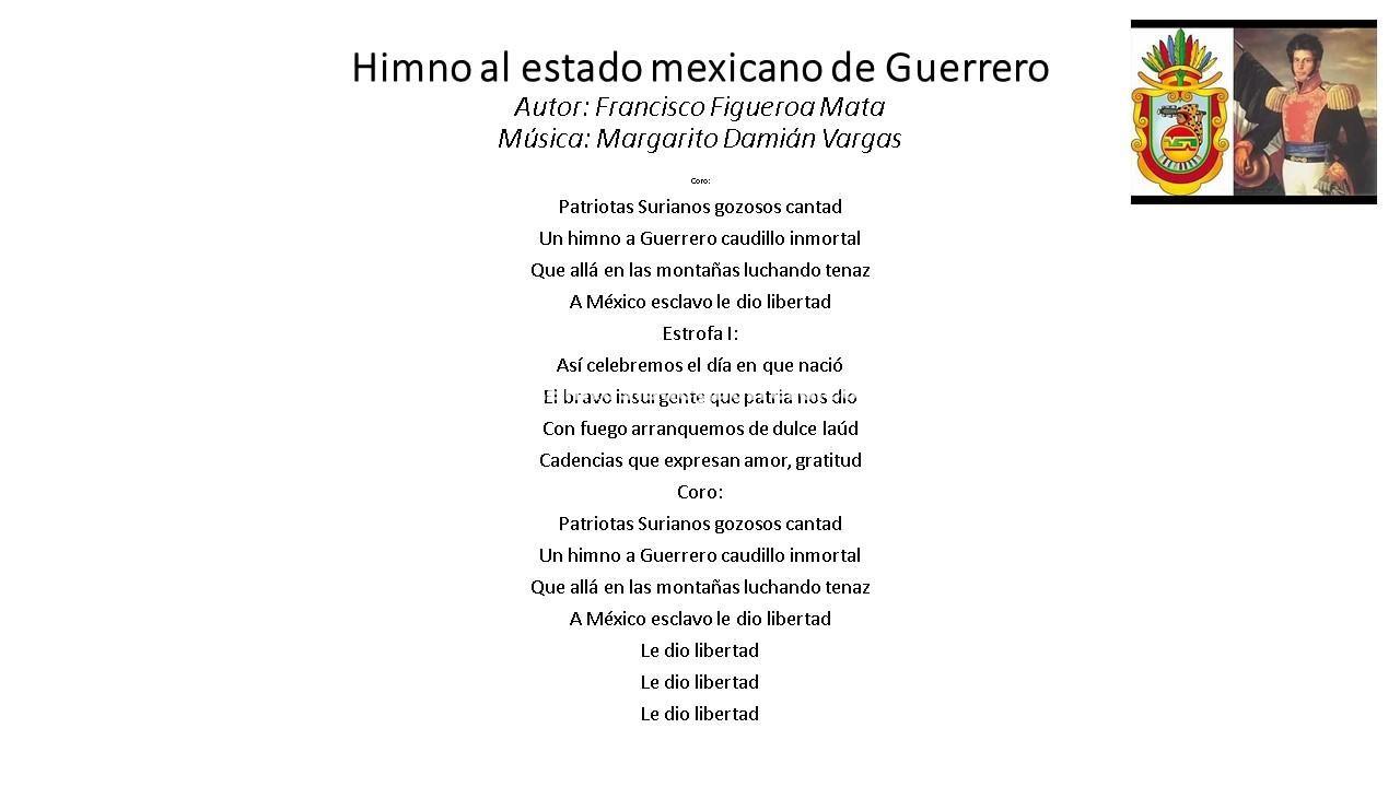 Himno Al Estado Mexicano De Guerrero Noticias Del Estado De Guerrero