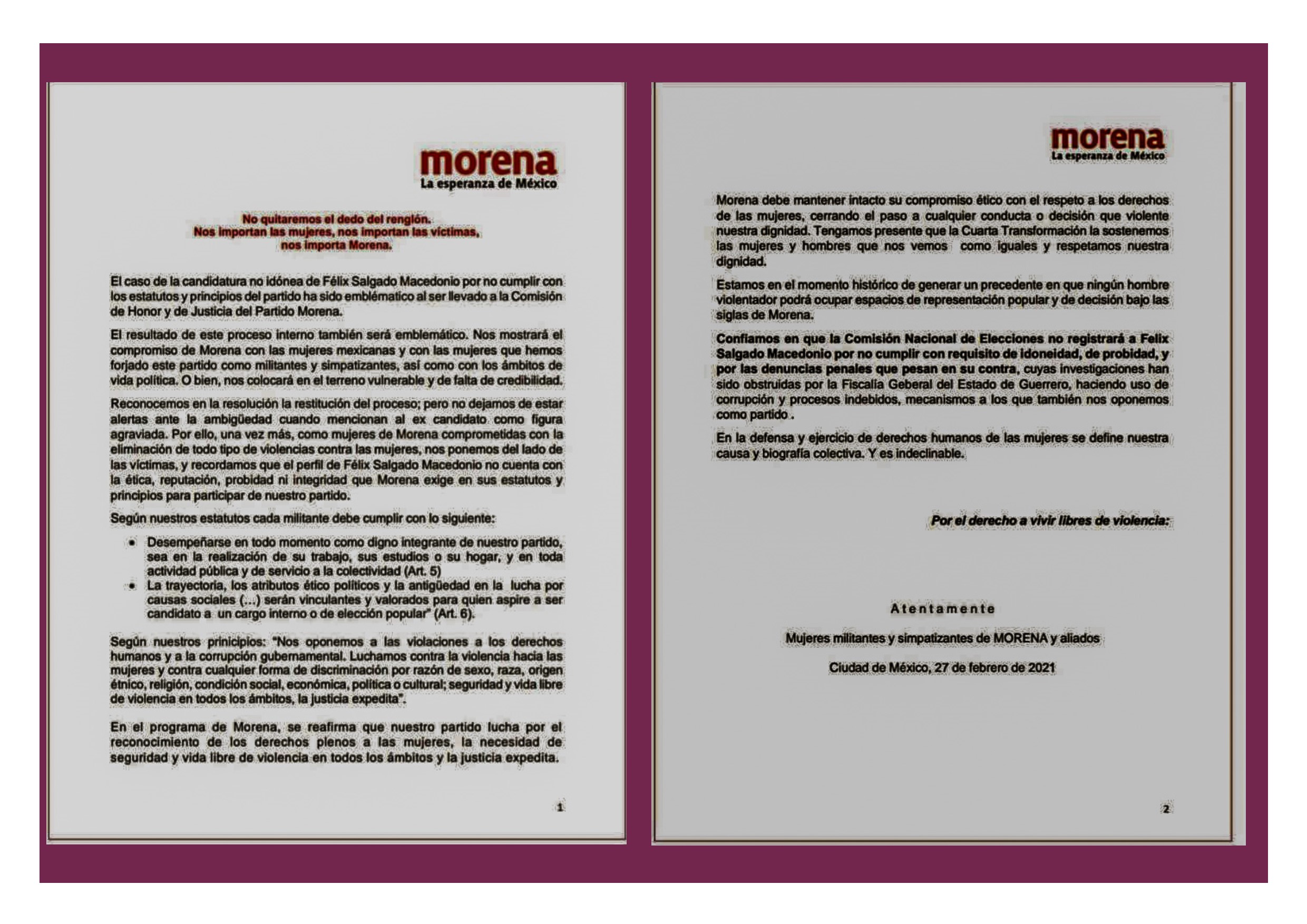 Mujeres de MORENA exigen retirar a Félix Salgado Macedonio de nueva  encuesta - Noticias del Estado de Guerrero | Síntesis de Guerrero