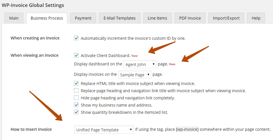 example business invoice process model