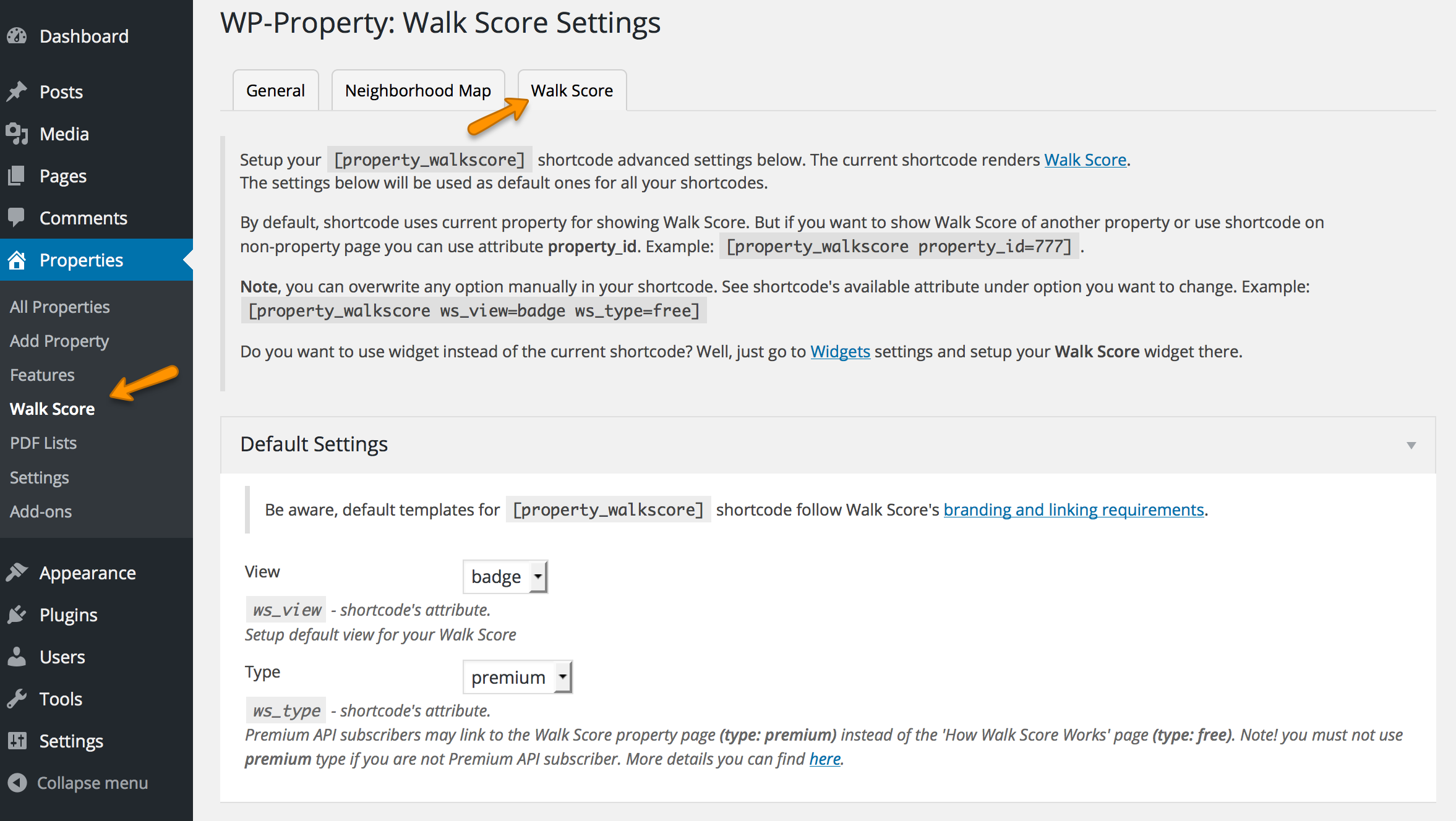 Getting Started with WP Property Walkscore