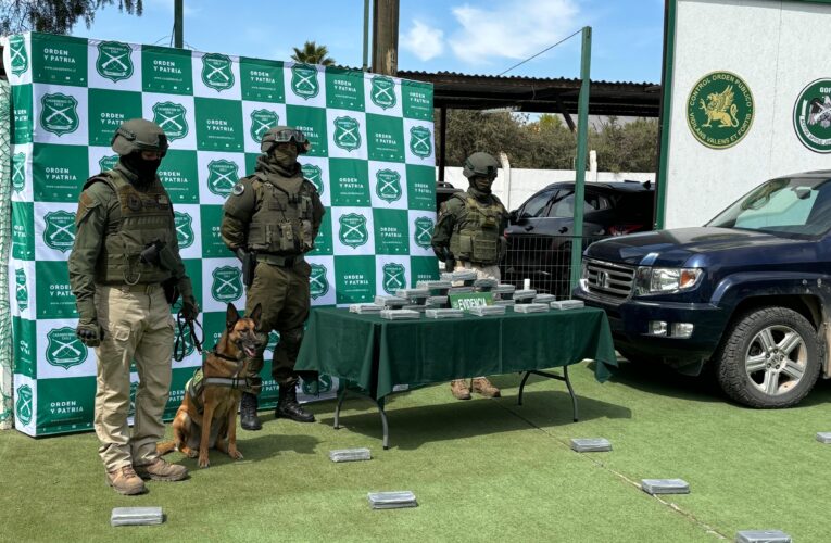 DOS DETENIDOS Y LA  INCAUTACIÓN DE 131 KILOS DE PASTA BASE DEJÓ CONTROL CARRETERO DE CARABINEROS