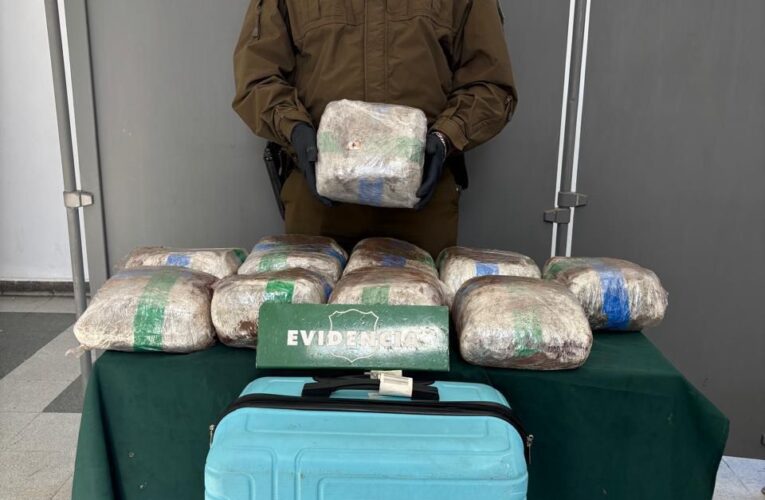 Más de 10 kilos de marihuana fueron hallados en una maleta abandonada en bus interprovincial en Vallenar