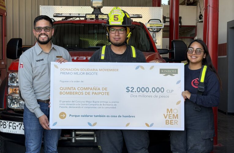 Trabajador de Kinross donó premio a la Quinta Compañía de Bomberos de Paipote