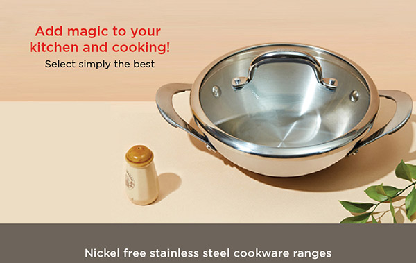 Steel Kadai: Buy Premium Nickel-Free Stainless Steel Cookware - PotsandPans  India