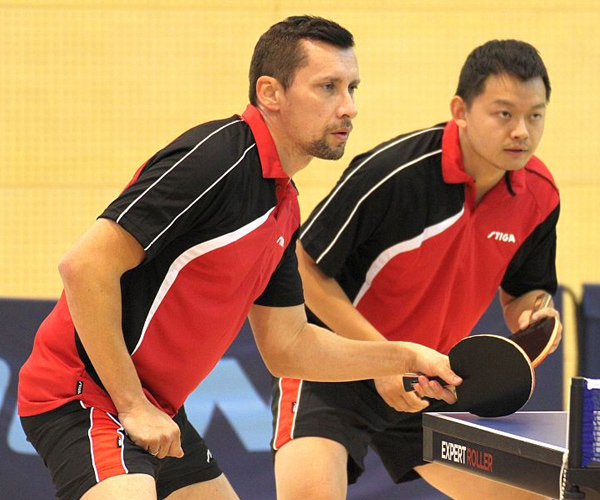 STK Starr Varazdin - 'The playing President' Ronald Redjep with Zeng Jia in doubles