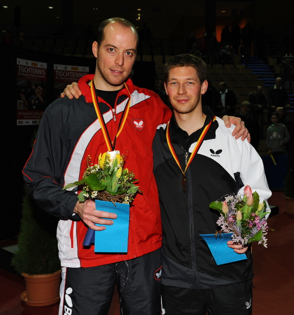 NDM 2014: Siegerehrung Herren-Doppel, Lars Hielscher und Bastian Steger