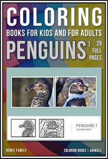 Coloring Books for Kids and for Adults - Penguins 1 PDF