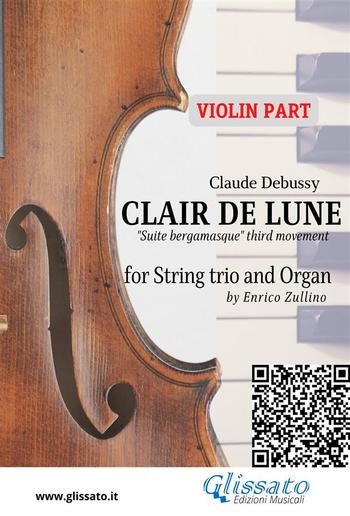 Violin part: Clair de Lune for String trio and Organ PDF