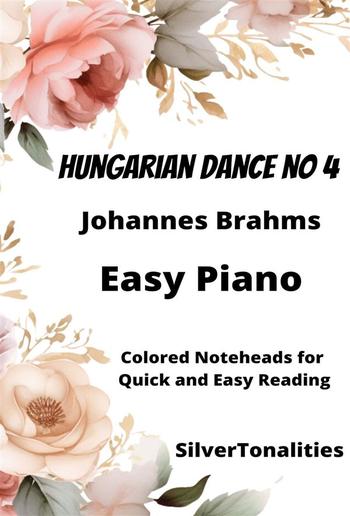 Hungarian Dance Number 4 Easy Piano Sheet Music with Colored Notation PDF