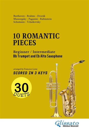 Bb Trumpet and Eb Alto Sax easy duets book - 10 Romantic Pieces (scored in 3 keys) PDF