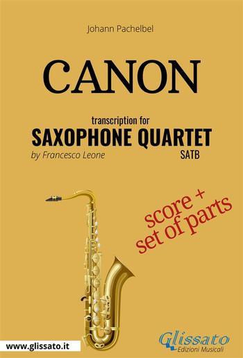 Canon (Pachelbel) - Saxophone Quartet score & parts PDF