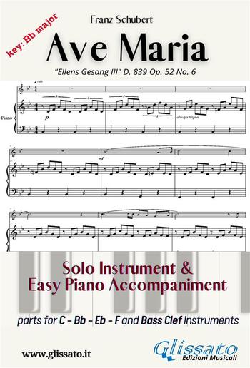 Ave Maria (Schubert) - Solo & Easy Piano (key Bb) PDF