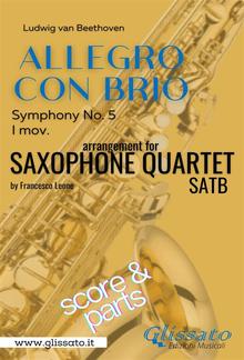 Allegro con Brio (Symphony No. 5) Sax Quartet (parts & score) PDF