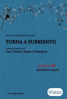 Torna a Surriento - Voce, Violino, Flauto e Pianoforte (partitura e parti) PDF