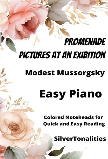Promenade Pictures at an Exhibition Easy Piano Sheet Music with Colored Notation PDF