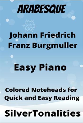 Arabesque Easy Piano Sheet Music with Colored Notation PDF