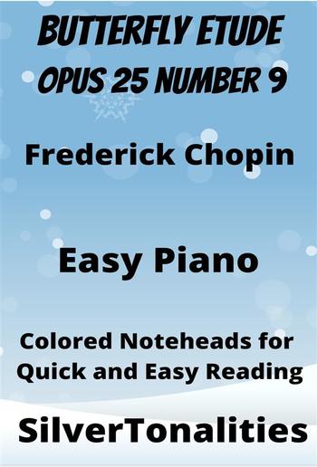 Butterfly Etude Opus 25 Number 9 Easy Piano Sheet Music with Colored Notation PDF