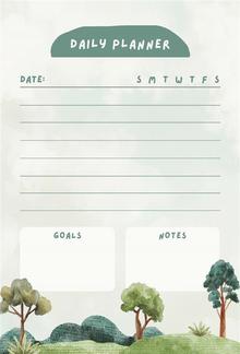 Green Cute Landscape Daily Planner PDF